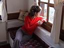 Banu in the window of the Goynuk palace.